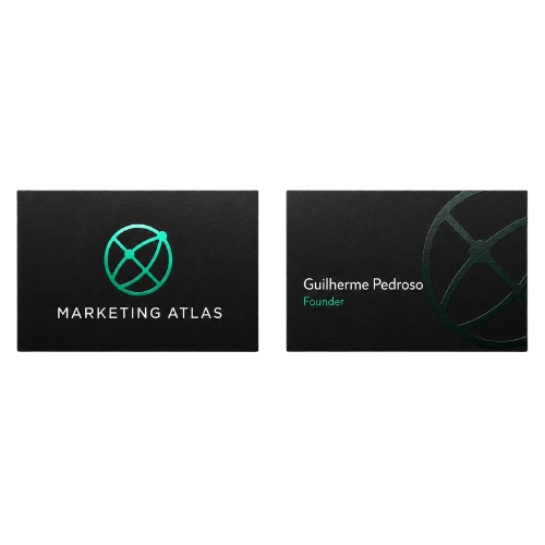 Mockup de cartão de visitas Marketing Atlas